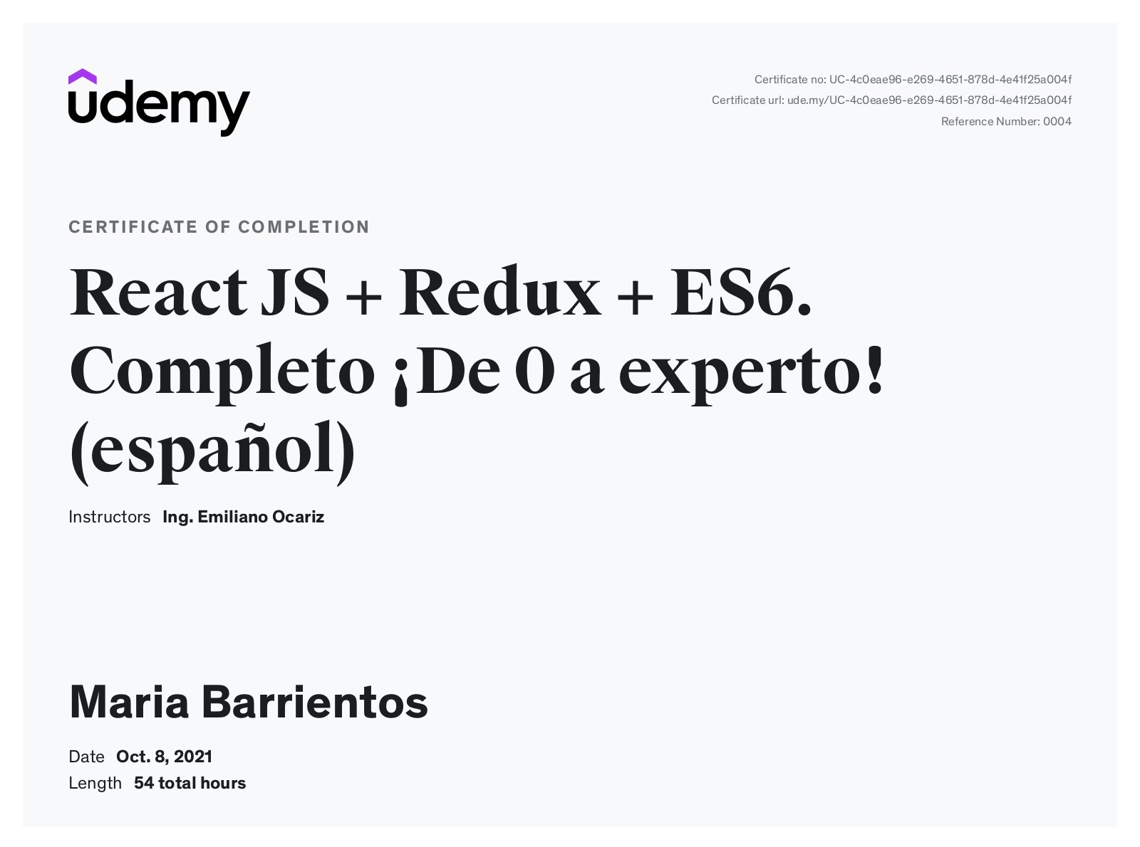 React JS + Redux + ES6. Completo ¡De 0 a experto! (español)